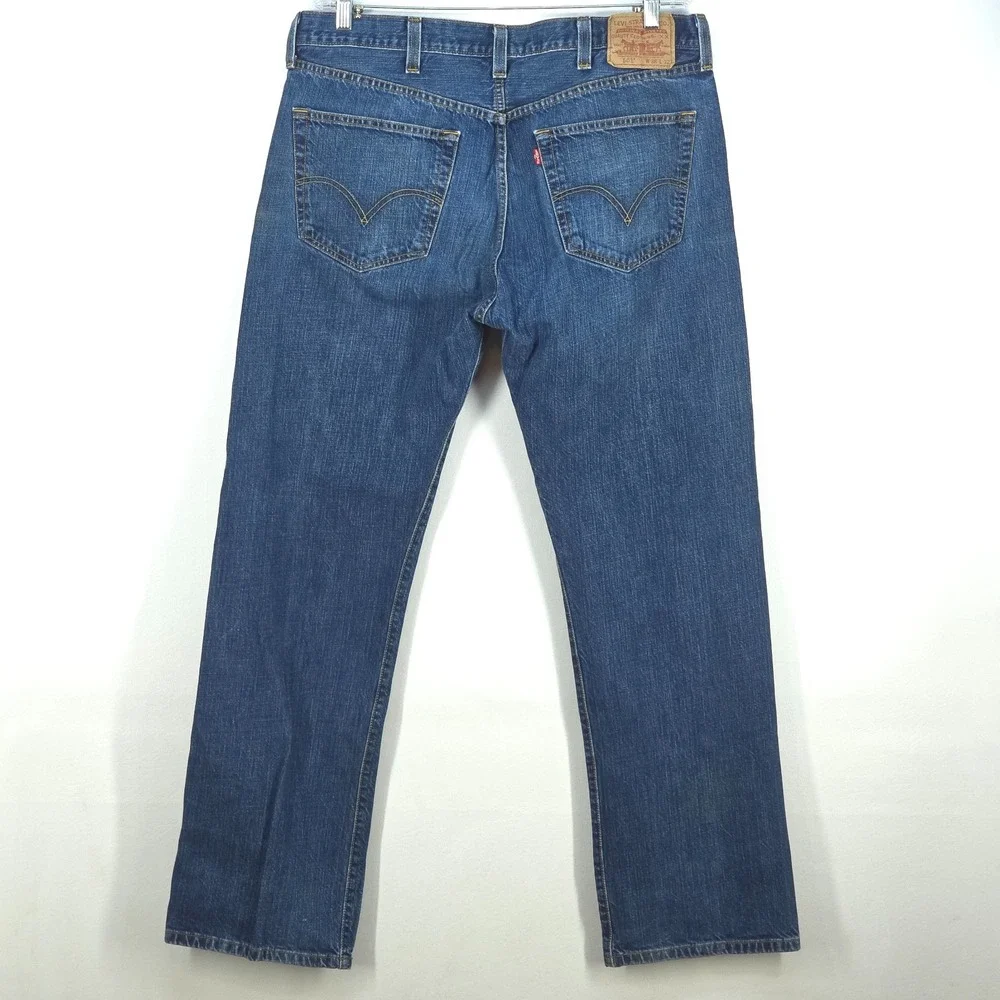 Levi's 501 Jeans Men 36x32 (38x32) Straight Leg Medium Wash Denim Whiskers Faded